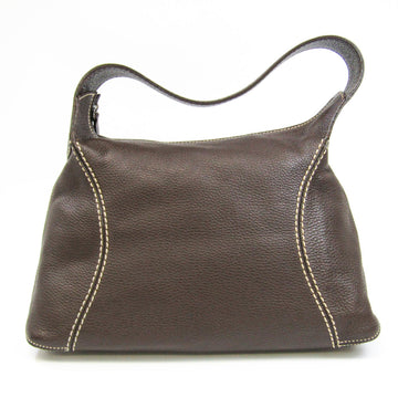 TOD'S Women's Leather Shoulder Bag Dark Brown