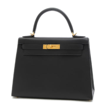 Hermes Kelly 28 Handbag Shoulder Bag Black