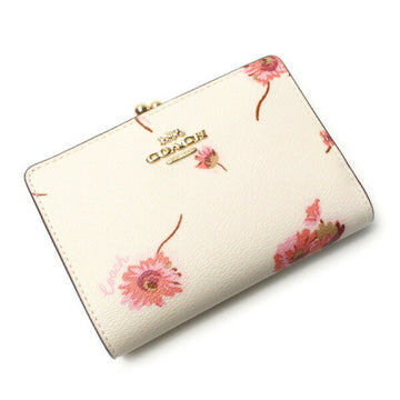 COACH Snap Wallet Clasp with Multi Floral Print Bifold Chalk C8737 IMCAH Outlet Ladies