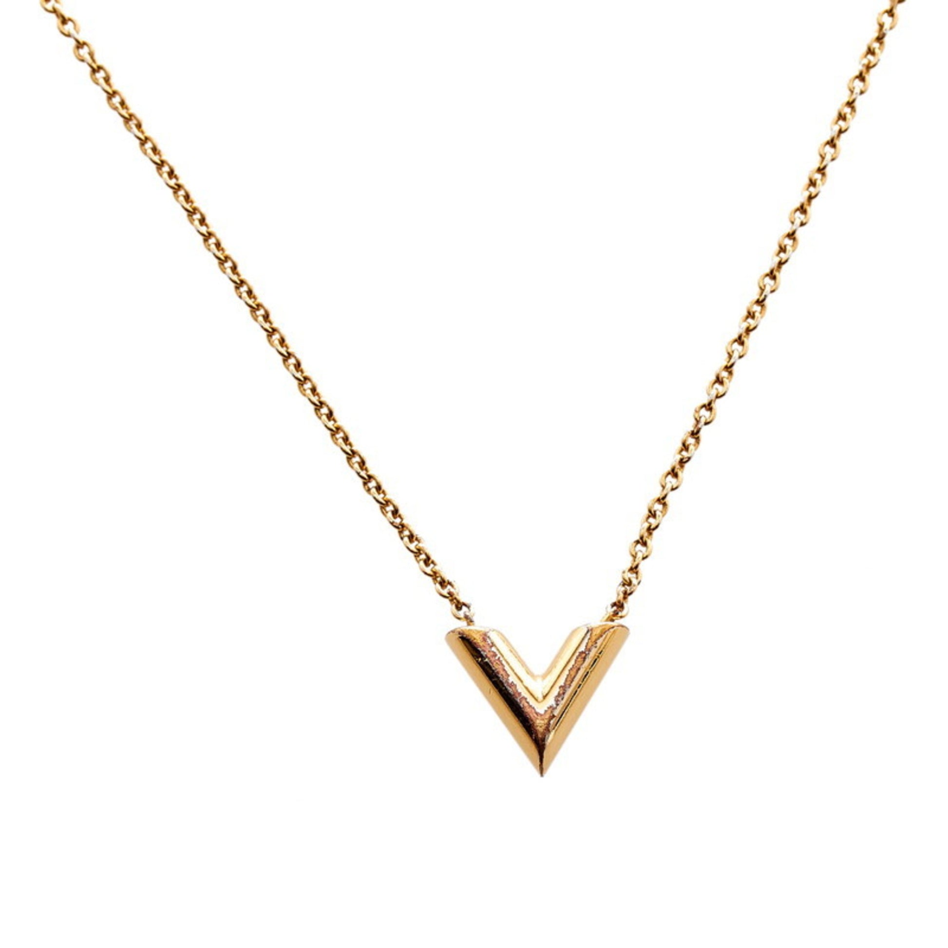 Louis Vuitton - Authenticated Essential V Necklace - Metal Gold for Women, Good Condition