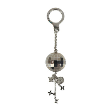 LOUIS VUITTON Porto Cle Glitter Keychain M65378 Metal Silver Bag Charm