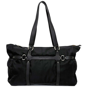 Salvatore Ferragamo Tote Bag Black FJ-21 7906 Nylon Leather Handbag Ladies
