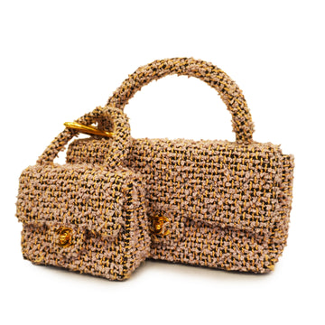Chanel Yellow Tweed And Leather Double Flap Bag. sold at auction on 19th  July