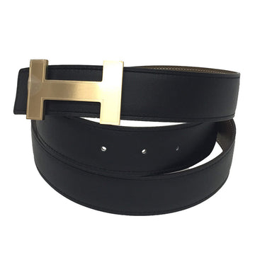 HERMES Belt Buckle Constance & Reversible 38 mm H Size 100 Black x Etaupe Gold