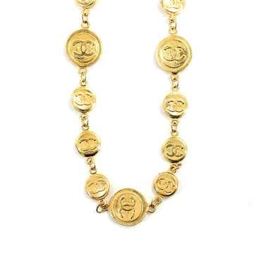 Chanel here mark long necklace gold vintage accessories
