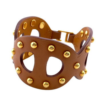 HERMES Chaine d'Ancre 2021 Studded Bracelet Brown Women's