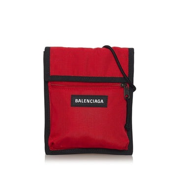 Balenciaga Explorer Small Pouch with Strap 532298 Red Black Nylon Men BALENCIAGA