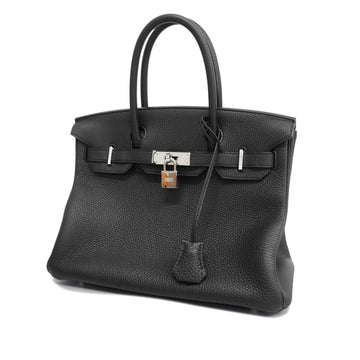 HERMESAuth  Birkin Birkin 30 3EN1 U Engraved Women's Togo Leather Handbag Black