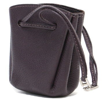 HERMES Pouch Purple Multi Case Vespa CharmF Engraved Leather