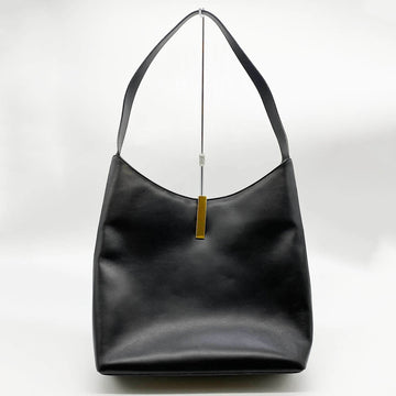 GUCCI 001 1998 1895 Shoulder Bag One Leather Black Ladies Fashion