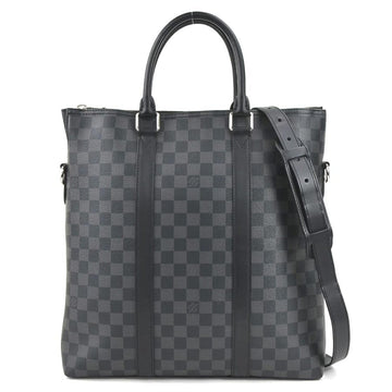 LOUIS VUITTON Handbag Shoulder Bag Damier Graphite Tadao PM Canvas Black Men's N41259
