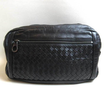 BOTTEGA VENETA bag waist pouch black body intrecciato leather BOTTEGAVENETA