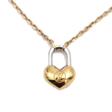 LOUIS VUITTON Collier Crazy in Rock Heart Necklace M67272 Metal Gold Silver Pendant
