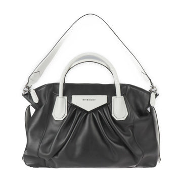 Givenchy Antigona soft medium handbag leather black white silver metal fittings 2WAY shoulder bag tote