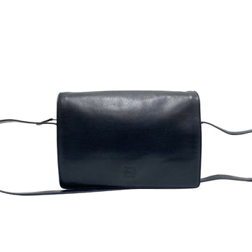 LOEWE Vintage Anagram Logo Leather Genuine Mini Shoulder Bag Pochette Sacoche Navy