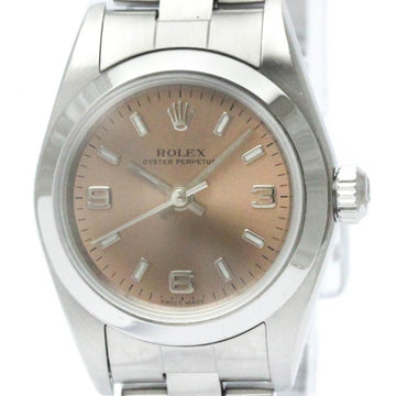 ROLEXPolished  Oyster Perpetual 76080 T Serial Automatic Ladies Watch BF567358