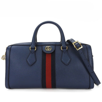 GUCCI handbag shoulder leather Ophidia navy red ladies 524532  hand bag