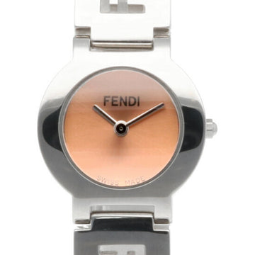 Fendi SS Watch 3050L Silver Pink Ladies Stainless Steel