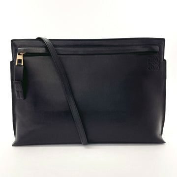 LOEWE T Pouch 2WAY 126.57.R77 Shoulder Bag Leather Black Ladies