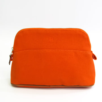 Hermes Bolide Mini Women's Cotton,Leather Pouch Orange
