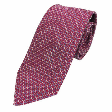 HERMES tie silk 100% H pattern purple men