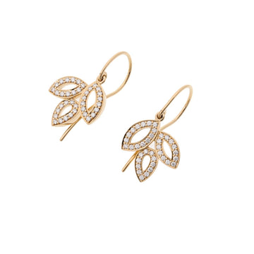Harry Winston Lily Cluster Wire Diamond Ladies K18 Yellow Gold Earrings