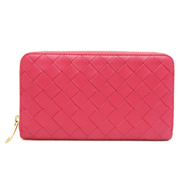 BOTTEGA VENETA Intrecciato Women's Leather Long Wallet [bi-fold] Pink