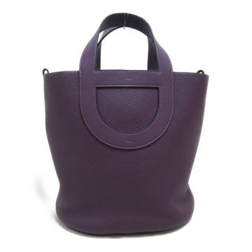 HERMES in-the-loop 23 handbag Purple Cassis Taurillon Clemence leather Swift leather