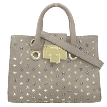 JIMMY CHOO Riley Small S star studs bag leather greige
