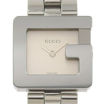 GUCCI G motif watch 3600J stainless steel Swiss made silver quartz analog display gray dial boys