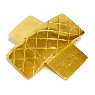 CELINE Brooch Stitch X Logo GP Old Vintage PARIS Gold Men's Women's Accessories Jewelry