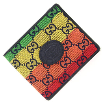 Gucci Bi-Fold Wallet GG Canvas 657574 Multicolor Leather Interlocking Men