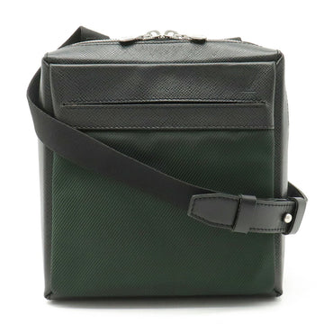 LOUIS VUITTON Taiga Sayan Shoulder Bag Canvas Calf Leather Ardoise Black M30902