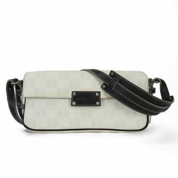 LOEWE One Shoulder Bag Anagram 304.80.004 PVC Leather White Dark Brown Ladies shoulder bag leather white brown