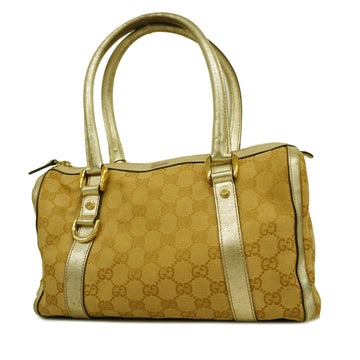 GUCCIAuth  GG Canvas Handbag 130942 Women's Handbag Beige,Gold
