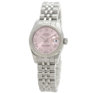ROLEX 179174 Datejust Pink Roman Watch Stainless Steel SS K18WG Women's