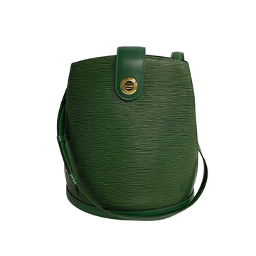 LOUIS VUITTON Vintage Cluny Epi Leather Genuine Turnlock Shoulder Bag Borneo Green 277-4