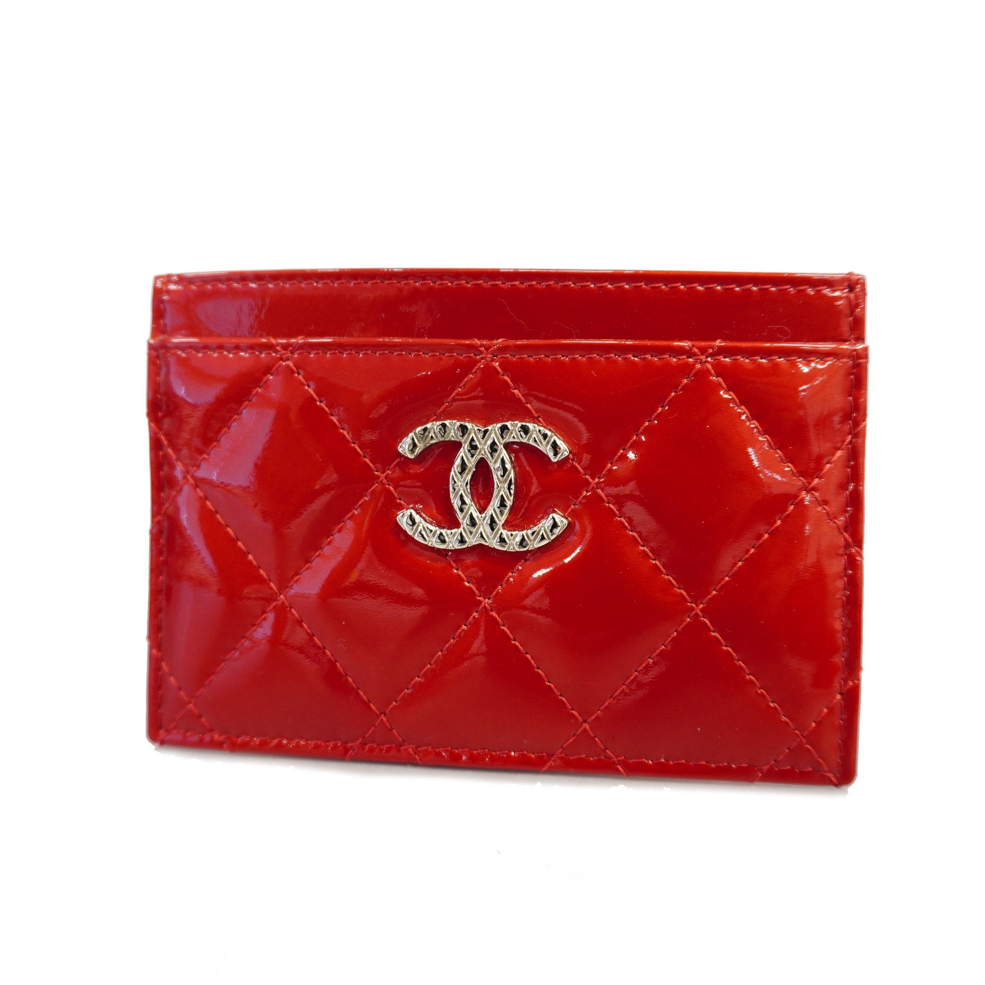 Chanel Red Patent Leather Card Holder 