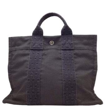 HERMES Aerline Tote PM Gray Handbag Nylon Canvas Bag Compact Ladies Men's Unisex