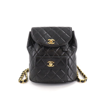 Chanel matelasse chain backpack rucksack leather black Vintage duma Matelasse Chain Backpack