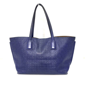 LOEWE Bag T Shopper Navy Repeat Anagram Tote Ladies Leather