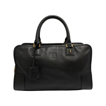 LOEWE Amazona 36 Anagram Logo Leather Genuine Handbag Mini Boston Bag Black