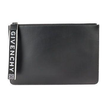 Givenchy Second Bag BK600PK0BH001 Coated Canvas Black Silver Hardware Wristlet Clutch Pouch