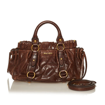 Miu handbag shoulder bag brown leather ladies MIUMIU
