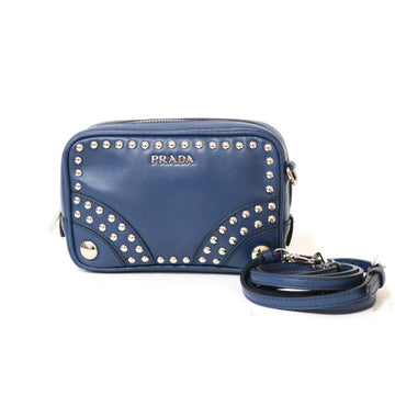 Prada Shoulder Bag Blue Ladies Leather