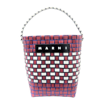MARNI Maruni tape market handbag purple white basket bag MINI POD BAG ladies