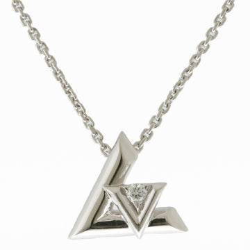 LOUIS VUITTON Pandantif LV Volt One PM Necklace 18K K18 White Gold Diamond Women's