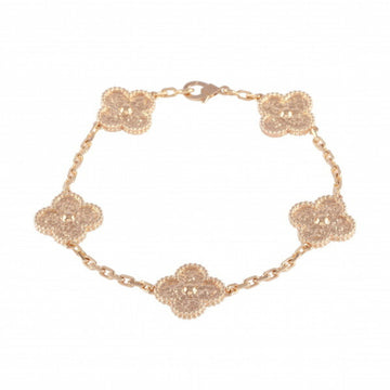Van Cleef & Arpels Vintage Alhambra 5 Motif Bracelet K18PG Pink Gold