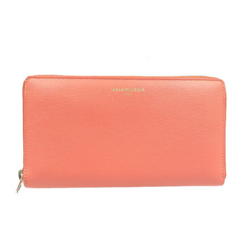BALENCIAGA 490625 Leather Pink Round Long Wallet