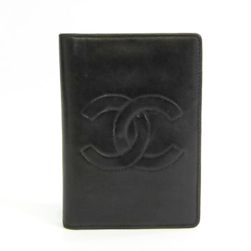 Chanel Name Card Holder Leather Card Case Black